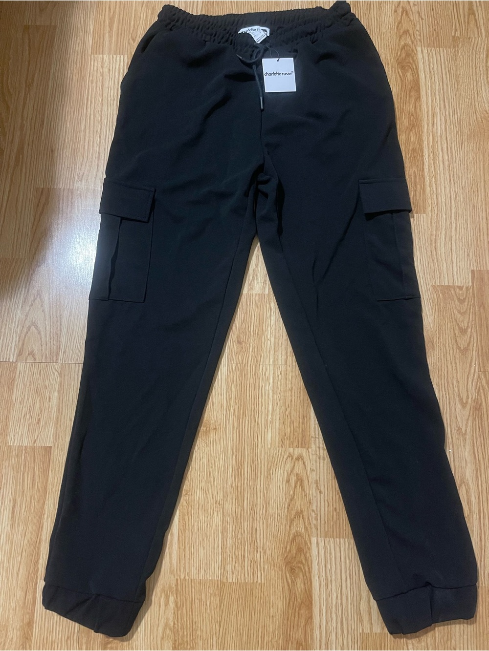 Charlotte Russe Black Cargo Joggers
